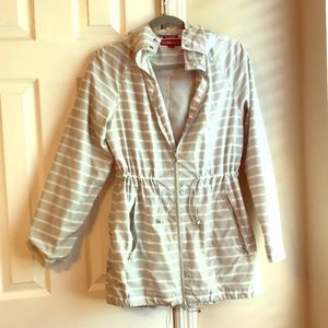 Striped Hooded Rain Jacket